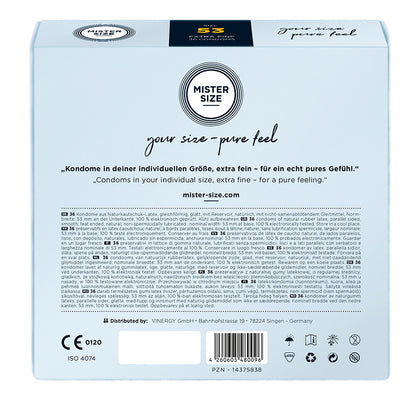 Mister Size 53mm condoms pack, promising comfort and a pure feel for your intimate adventures.