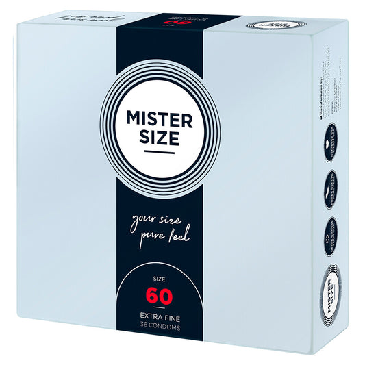 Mister Size 60mm "Your Size Pure Feel" Condoms box, pack of 36.