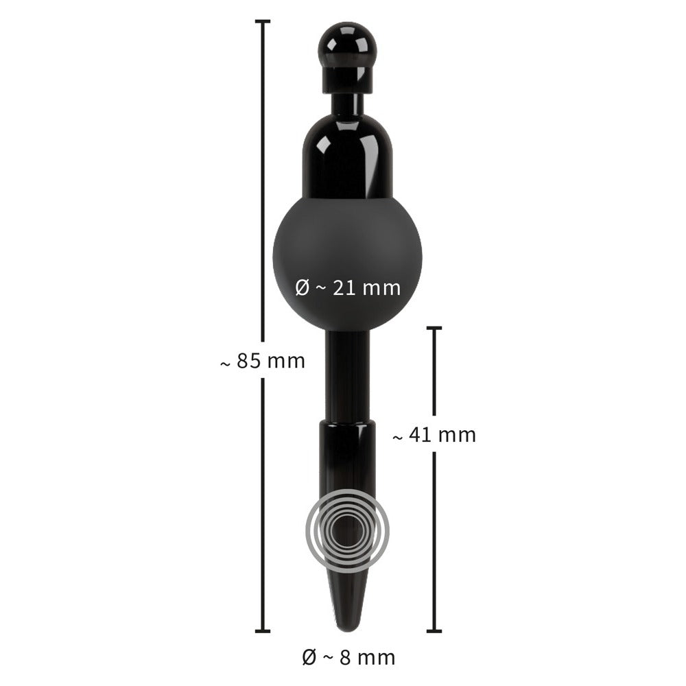 You2Toys vibrating penis plug diagram with measurements.