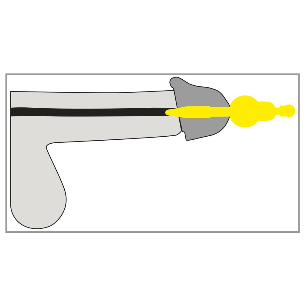 Cartoon diagram of a vibrating penis plug, a cheeky twist for adventurous play.