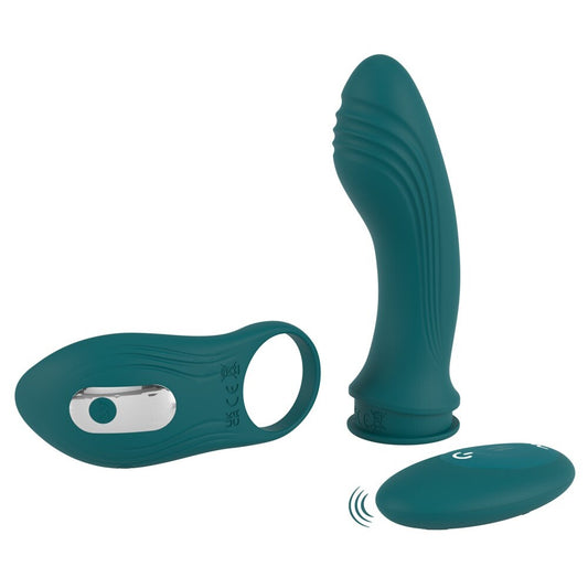 Teal You2Toys Couple Choice 3-in-1 Vibrator for shared pleasure.
