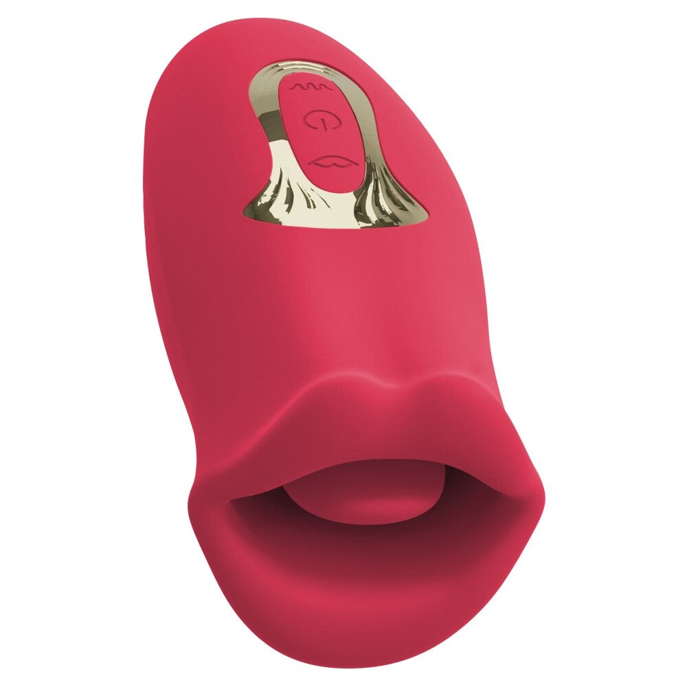 Red oral fun vibrator with moving tongue.