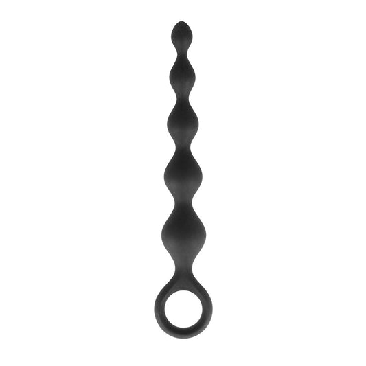Black silicone beaded anal pleasure toy