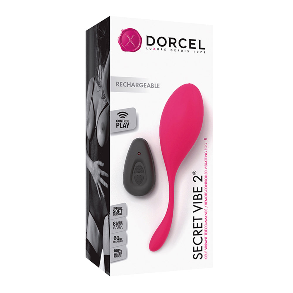 Dorcel Secret Vibe 2: rechargeable, remote-controlled vibrating egg. Own your pleasure with this waterproof, soft silicone vibrator.