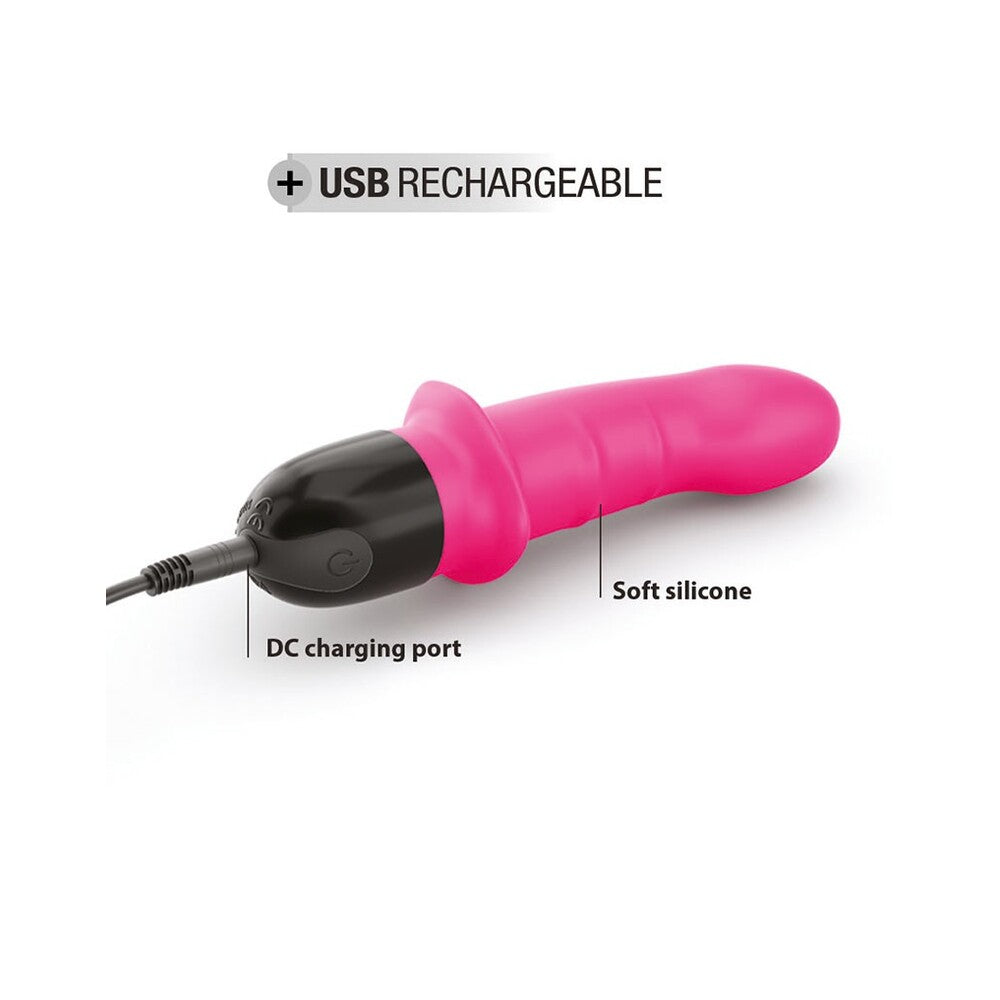 Dorcel Mini Lover 2: Pink, rechargeable vibrator with soft silicone and charging cable.
