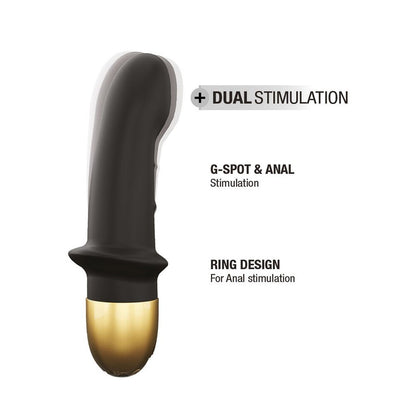 Black and gold dual stimulation vibrator