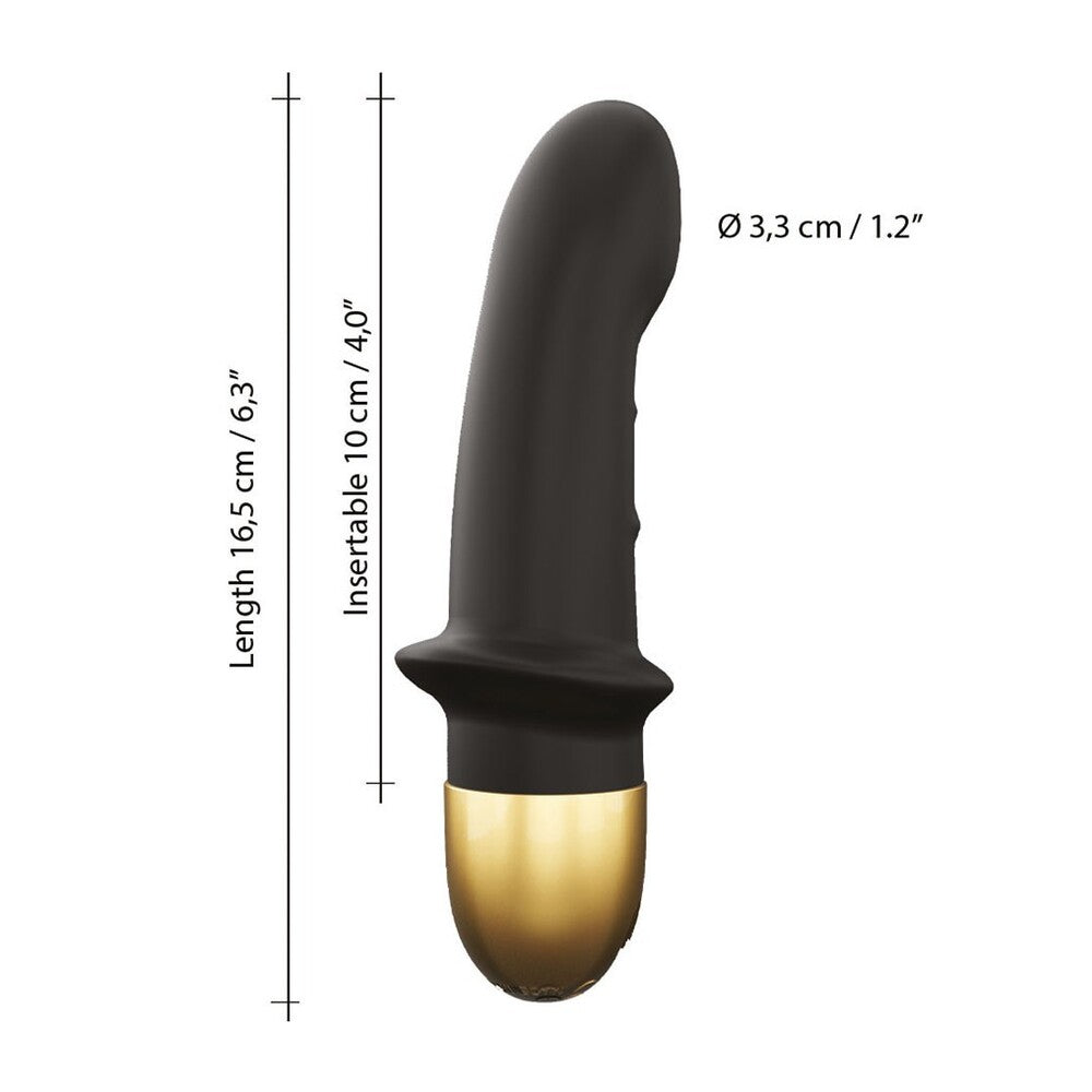 Black and gold pleasure wand with dimensions