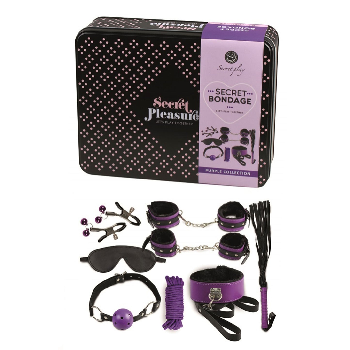 Bondage kit, black and purple collection.