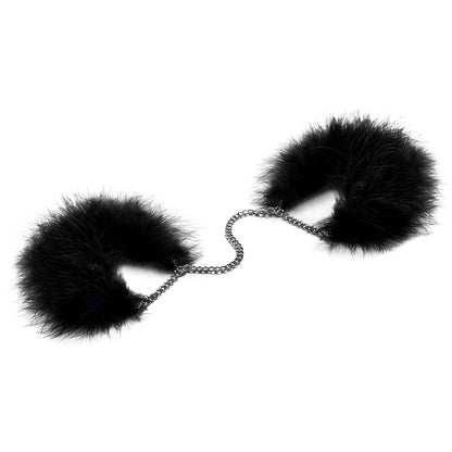 Black feather handcuffs.
