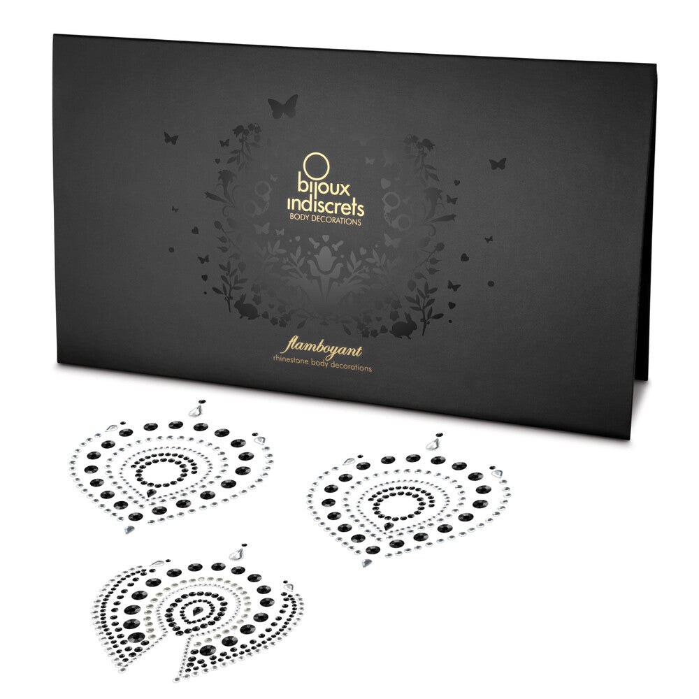 Daringly decadent: Bijoux Indiscrets Flamboyant body jewels. Black and silver rhinestones for an exquisitely alluring silhouette.