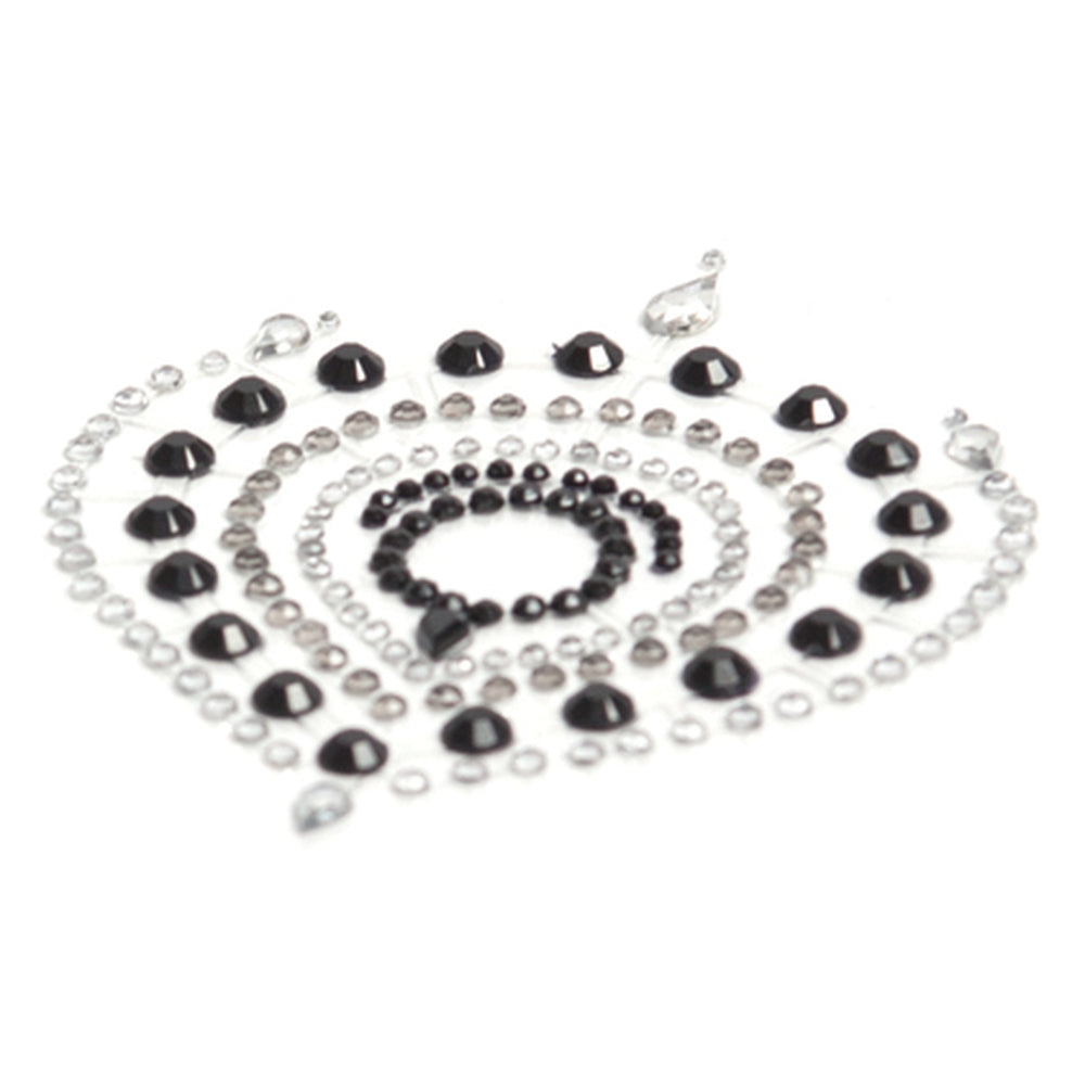 Black and silver rhinestones, a jewelled secret.