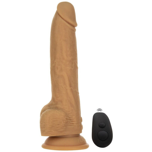 Caramel coloured dildo with remote control