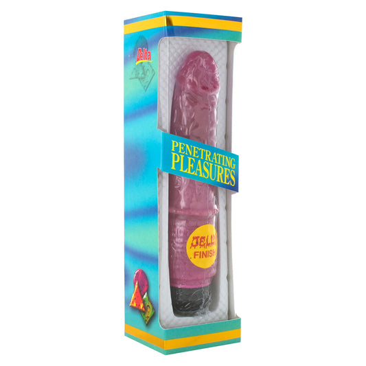 Seven Creations Jelly vibrator in box, promising 'Penetrating Pleasures'.

