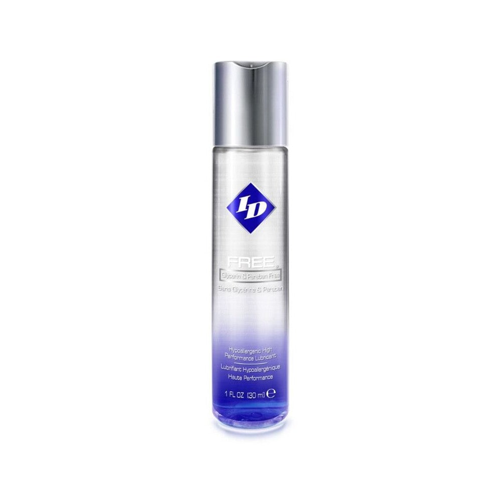 ID Free hypoallergenic water-based lubricant. Perfect for sensitive skin, in a discreet 30ml bottle.
