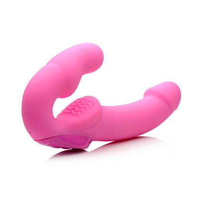 Pink strap-u strapless strap-on vibrator by XR Brands.