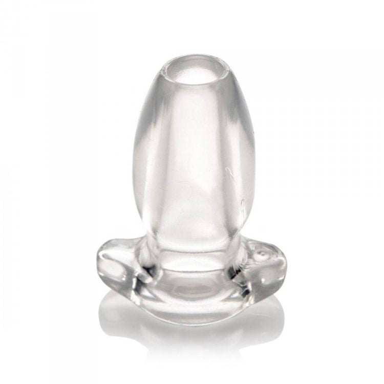 Clear, hollow anal plug by XR Brands for peep-through pleasure.