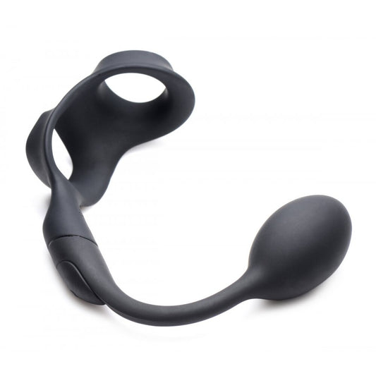 Ebony pleasure. Cock ring and anal plug combo for him, designed to tease and tantalise for shared joy.