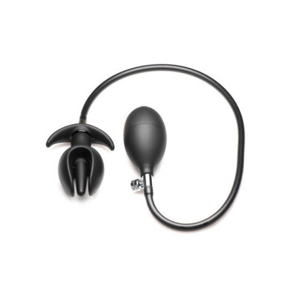 Black inflatable anal plug for pleasure.