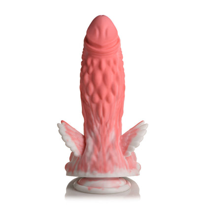 Pink Pegasus dildo with wings for playful pleasure.