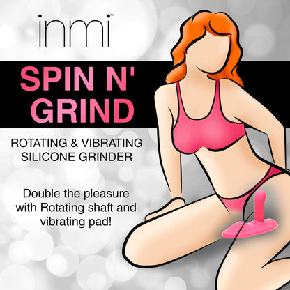 Pink rotating and vibrating silicone grinder for pleasure.