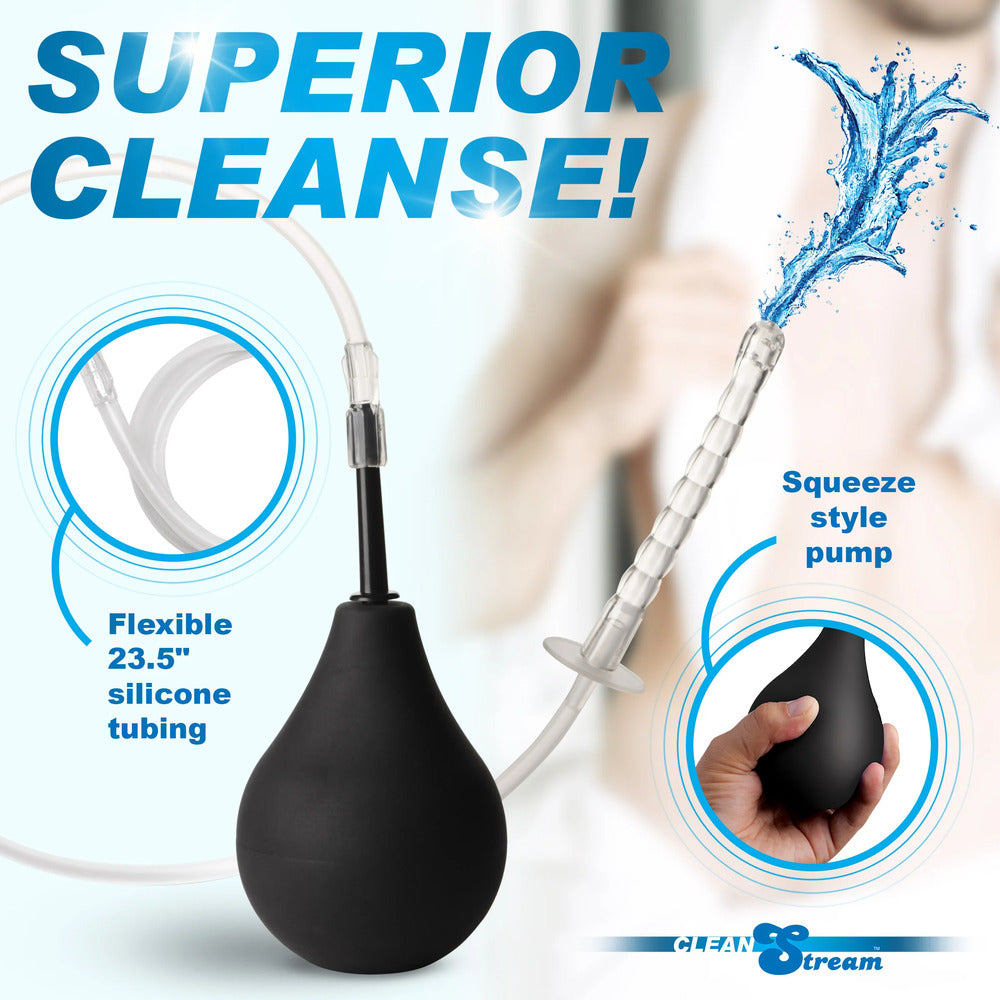 Clean Stream Enema Bulb Kit. Squeeze style pump, flexible silicone tubing for a superior cleanse.