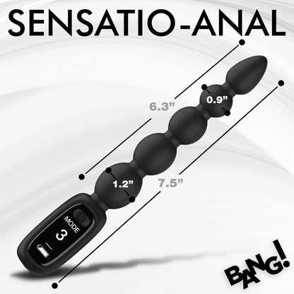 Silicone anal beads with dimensions for pleasure play.
