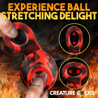 Hell Hound silicone grith enhancer by XR Brands, promising ball-stretching delight. Intimate pleasure for adventurous souls.
