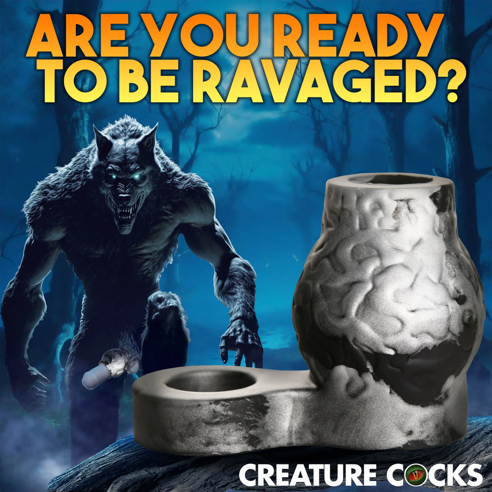 Creature Cocks Night Prowler: Textural stroker with a werewolf beckoning you. Explore your wildest urges, unleash pleasure.