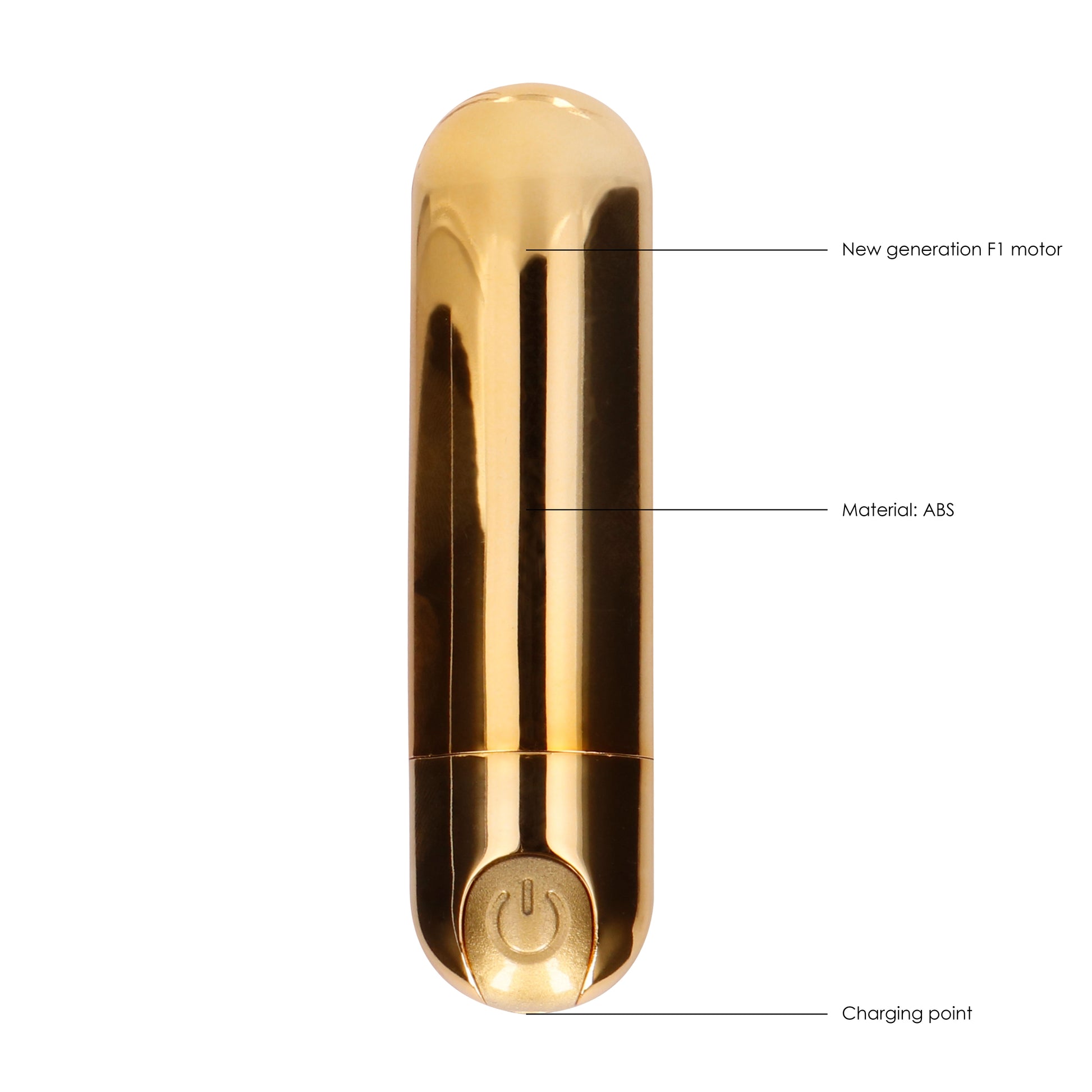 Golden bullet vibrator.

Gold, sleek & powerful. A rechargeable bullet vibrator for pleasure and intimacy.