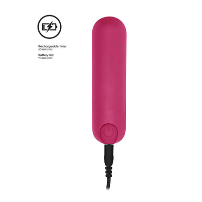 A sleek pink bullet vibrator, ready to purr with ten speeds of delightful pleasure.
