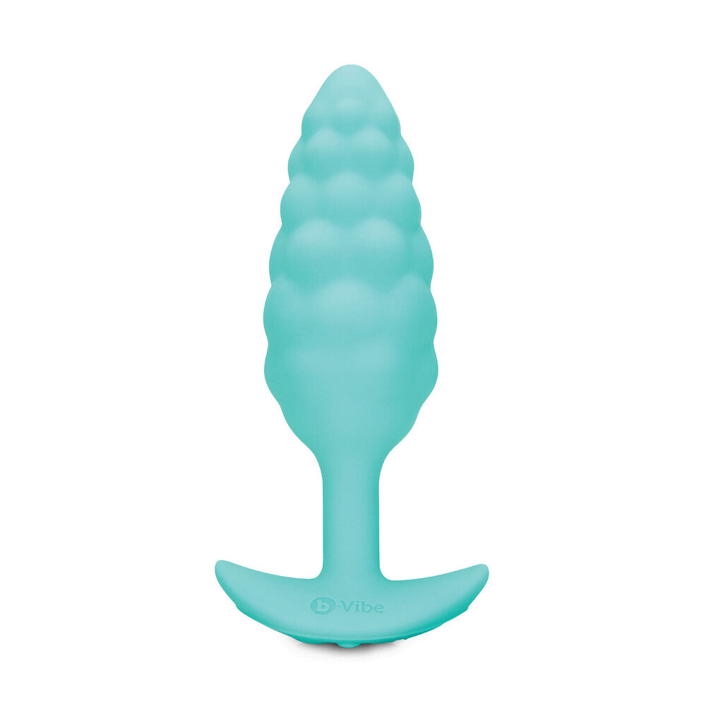 Teal pleasure: a smooth, textured B-Vibe bump butt plug to tantalise and tease. Silky sensation for thrilling after-dark adventures.
