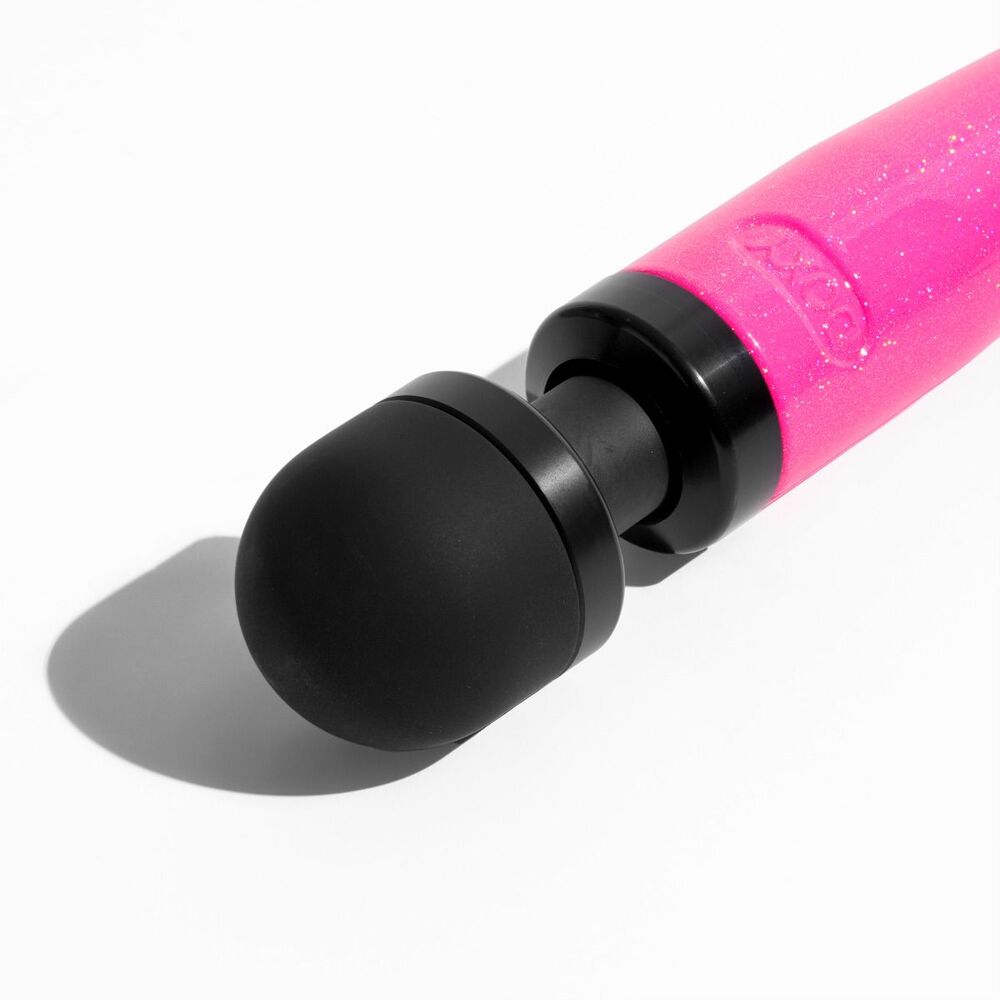 Hot pink Doxy wand with a black head.