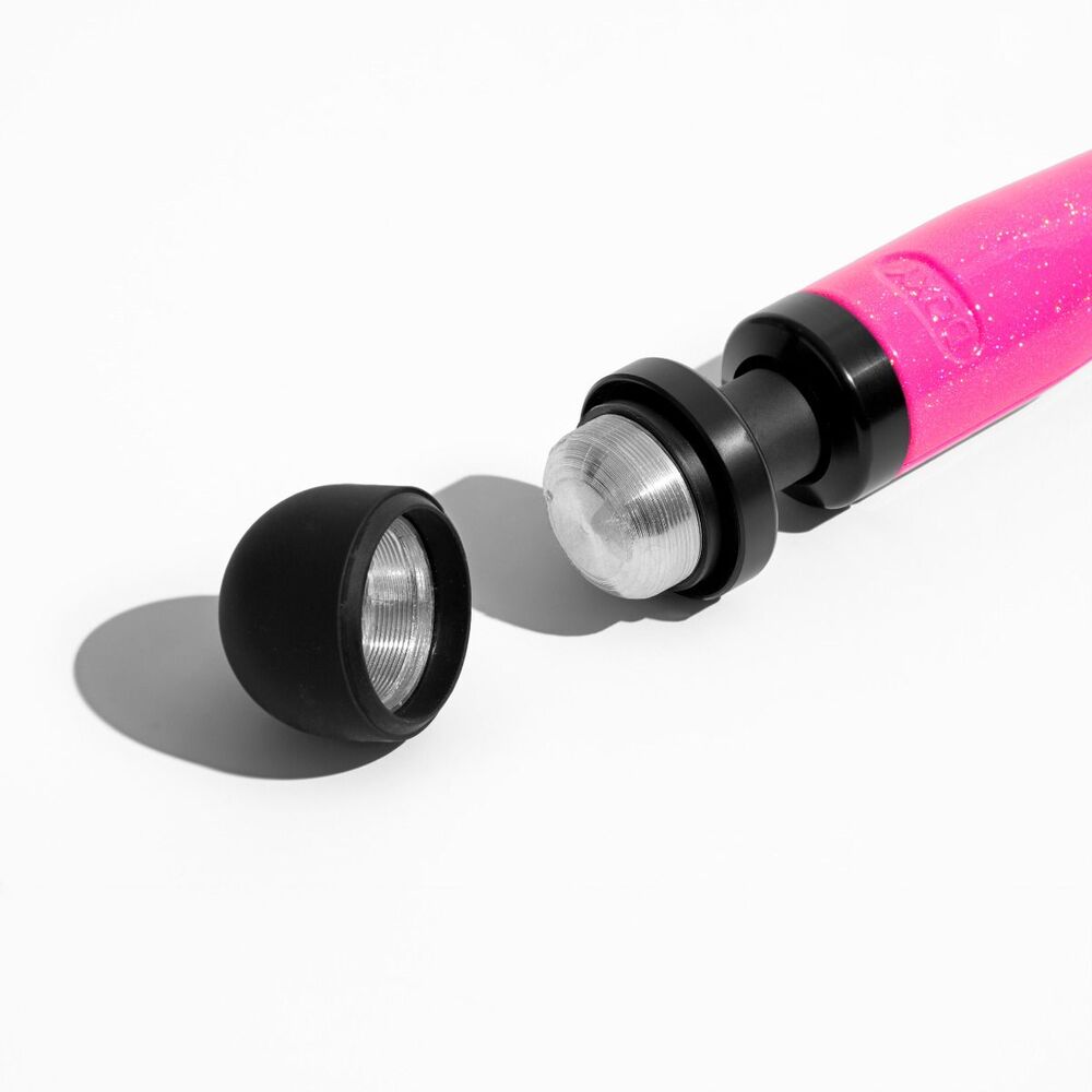 Hot pink Doxy wand massager with detachable head.