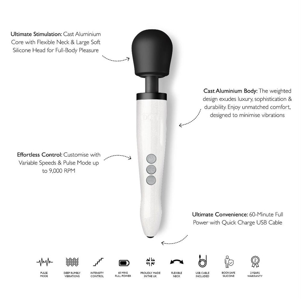 Doxy Die Cast Wand massager details.