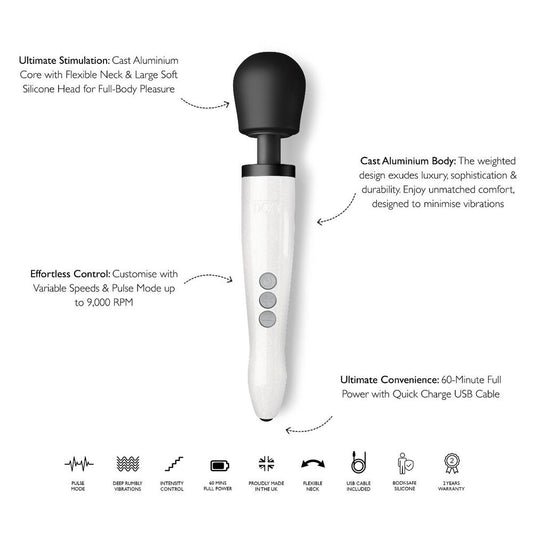 Doxy Die Cast Wand massager details.