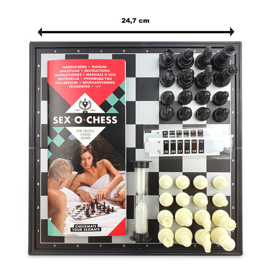 Erotic chess game, the 'Sex O Chess', includes a steamy manual and hourglass timer. Checkmate your... soulmate!