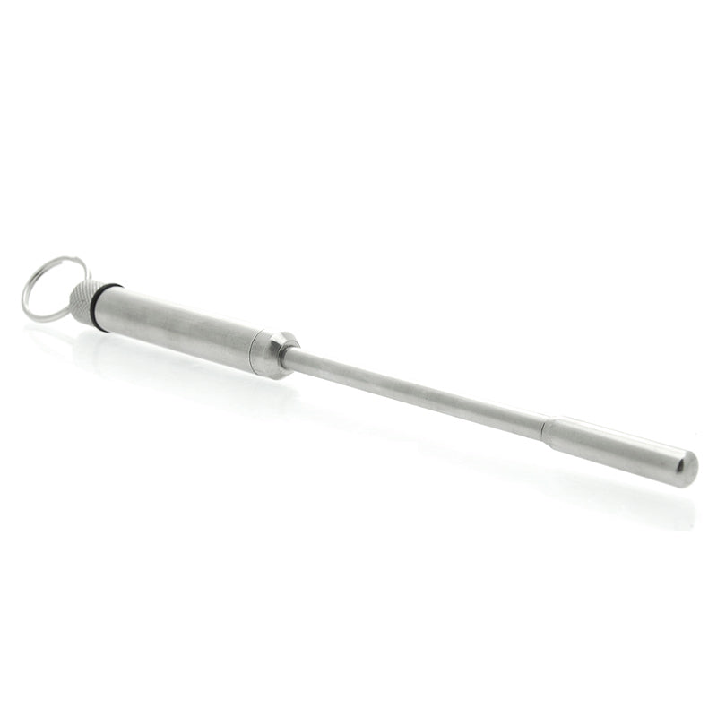 Stainless steel vibrating urethral sound for pleasurable explorations.