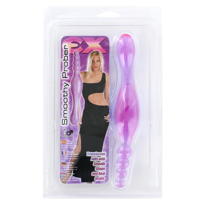 Seven Creations EX Smoothy Prober: a translucent jelly anal probe with beads.