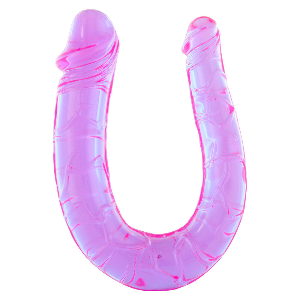 Pink twin-headed pleasure; Seven Creations Double Mini dildo.