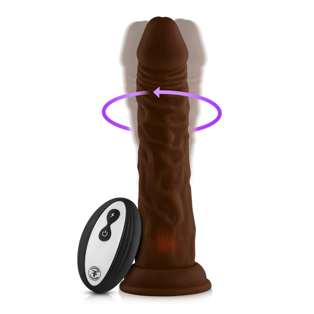 Brown FemmeFunn rotating vibe with remote control.