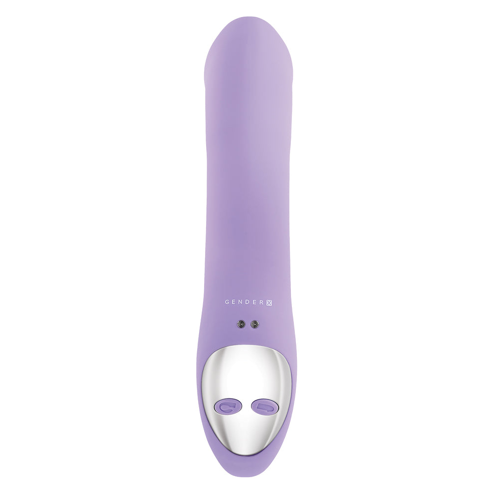 Lilac Gender X C-shaped vibrator for thrilling orgasmic exploration.
