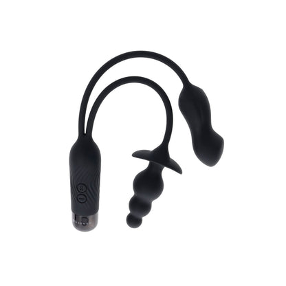Double the pleasure, double the fun, with this chic, black, rechargeable vibrator from Gender X.