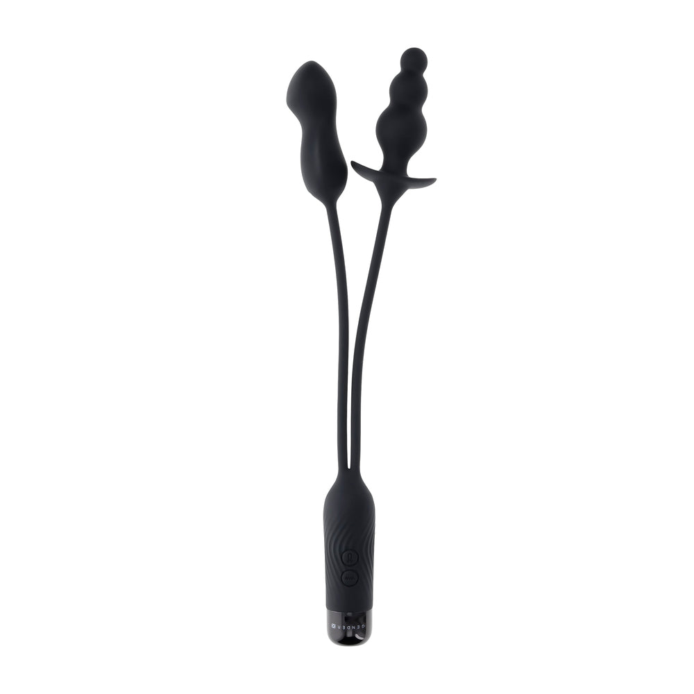 Black Double My Pleasure Rechargeable dual stimulator.
