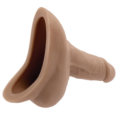 Flesh-toned silicone STP device for gender expression, standing to pee, and body confidence.