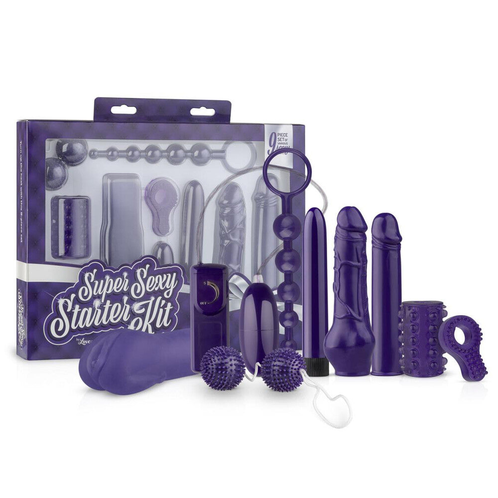Loveboxxx Super Sexy Starter Kit in playful purple. Explore pleasure with this collection of adult toys.
