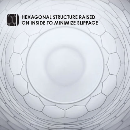 Lelo Hex condom interior, featuring a raised hexagonal structure for minimised slippage.