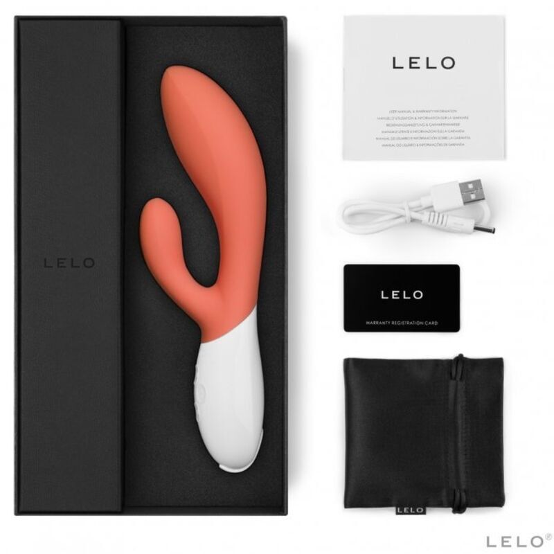 Lelo Ina 3 Dual Action Massager Coral set.