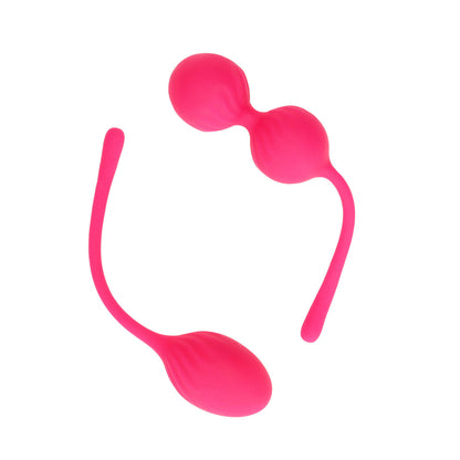 Pink Kegel balls set for pelvic floor exercise