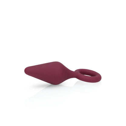 Burgundy silicone beginner's anal plug toy.