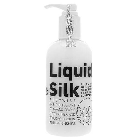Liquid Silk water-based lubricant for smooth and sensual pleasure.

